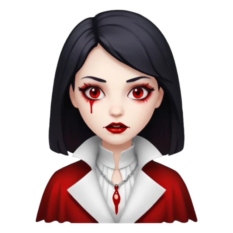 Women Vampire withwhite coat dress and eyes should be red with blood sticker