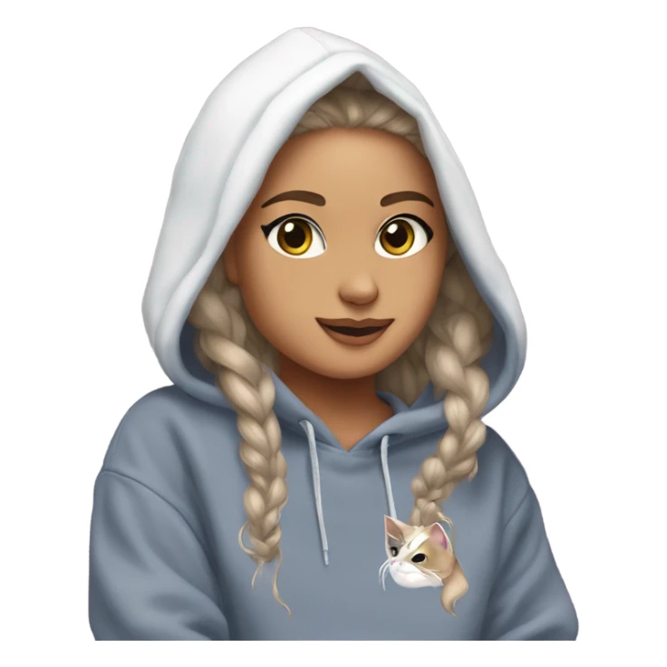 un gato con una sudadera de Ariana grande sticker