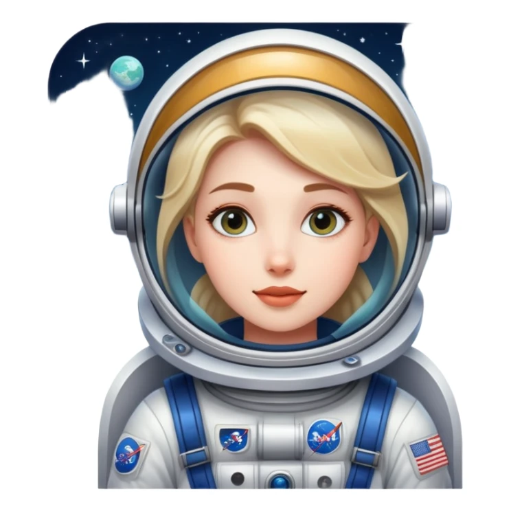 beautiful girl flying to space sticker