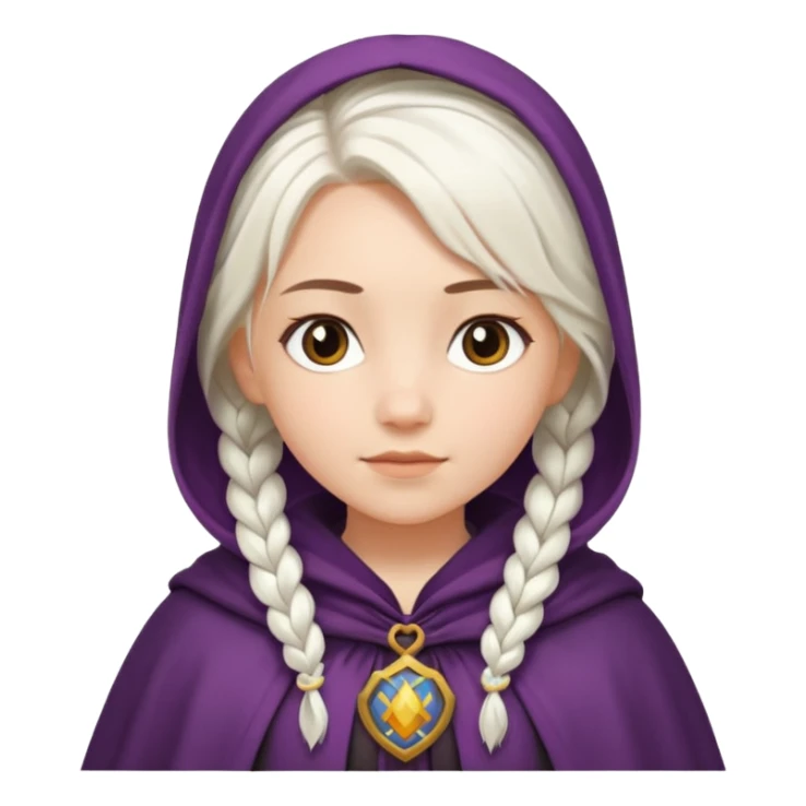 girlwith whitebraided hair, cloak sticker