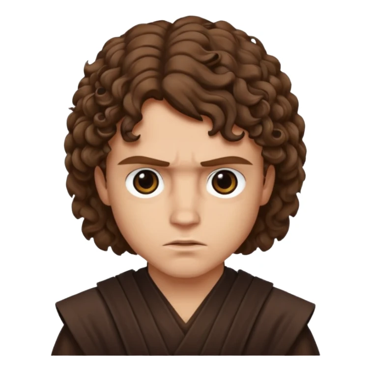 Anakin skywalker scar left eye curly brown hair sticker