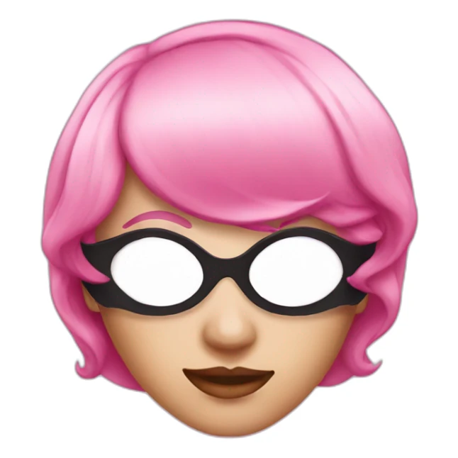 pink hair mistress in a mask sticker