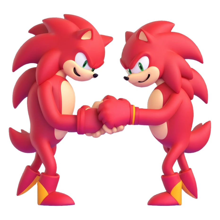 Sonic the Hedgehog and Knuckles the Echidna fist bumping sticker