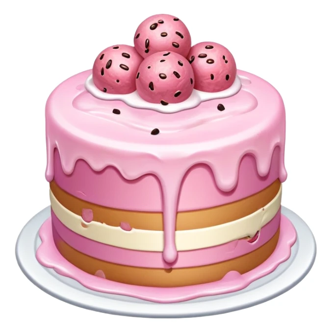 Melting pink SPAM MEAT Ice cream cake sticker