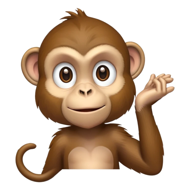 Monkey holding hands sticker
