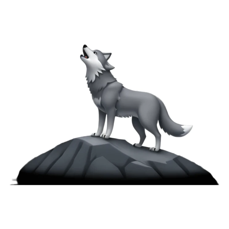 A grey tshirt wth a wolf howling at the moon on it sticker