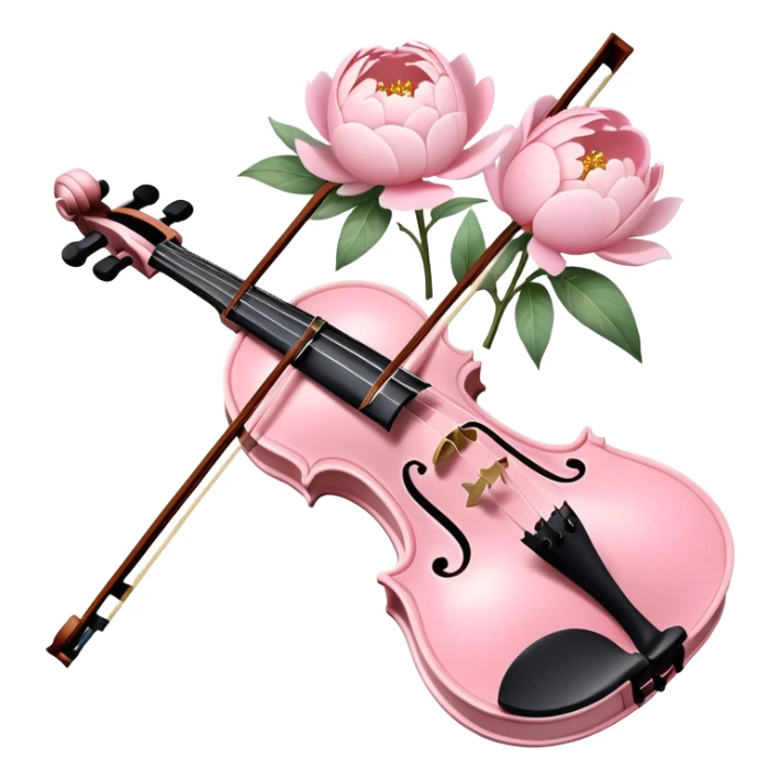 soft pastel pink roamin romantic violin with peonies and glitter sticker