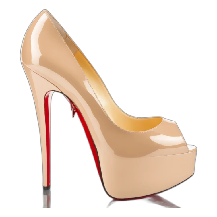 View back one louboutin Black patent Leather Lady Peep Toe Platform sticker