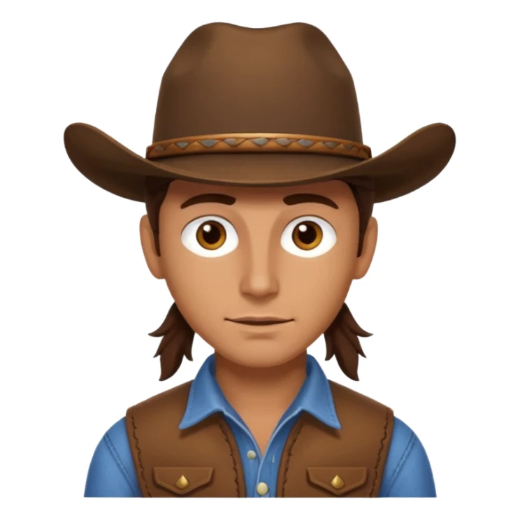 Cow boy tanned brunette brown eyes sticker