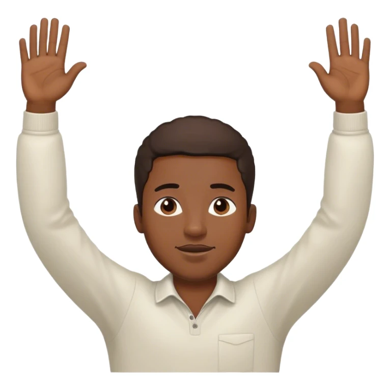 Black man with his hands up in the air and eyes closed  sticker