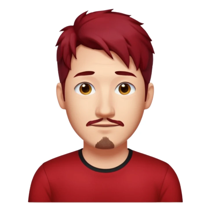 Markiplier with dark red hair, red shirt sticker
