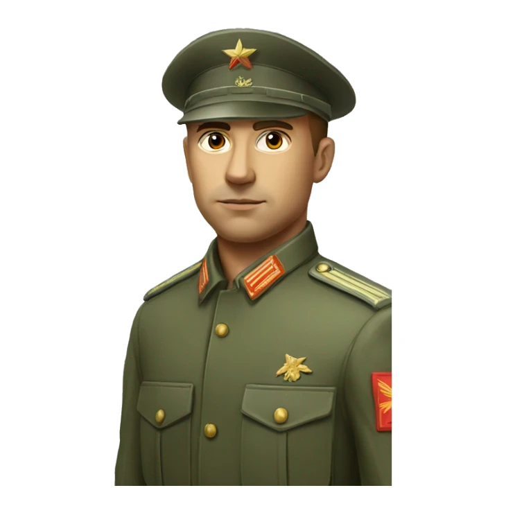 realistic ussr soldier serious with military takes sticker