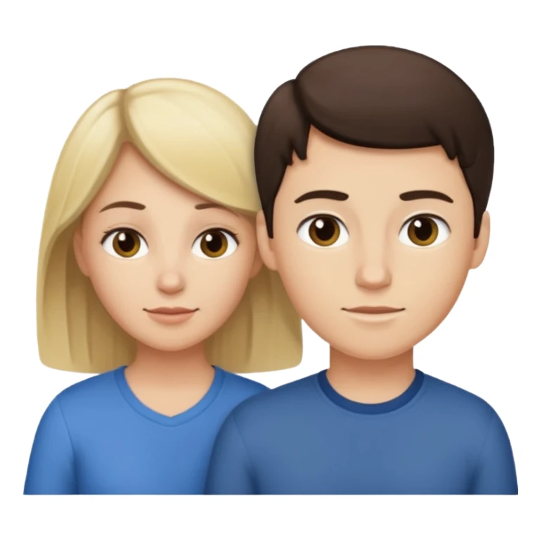 Brunette mom with blonde teenage son sticker