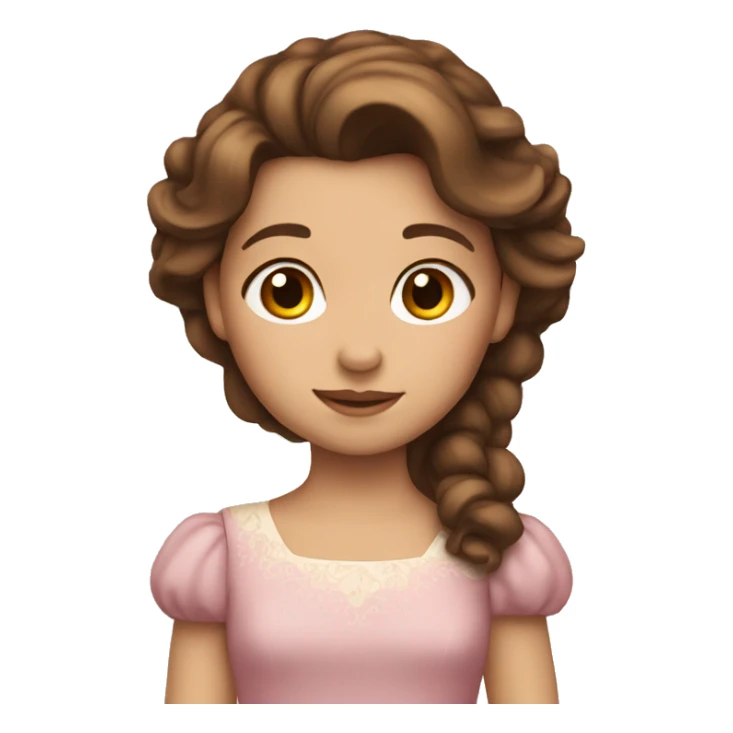 little princess with brown hair  sticker