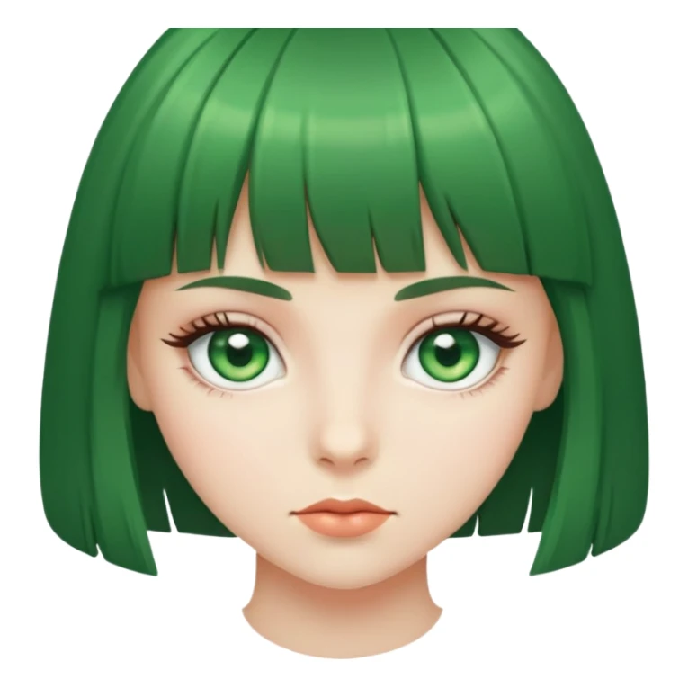 green eyed girl with bangs sticker