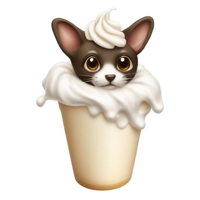 Milk Martin with whipped cream on top and a bow around the stem sticker