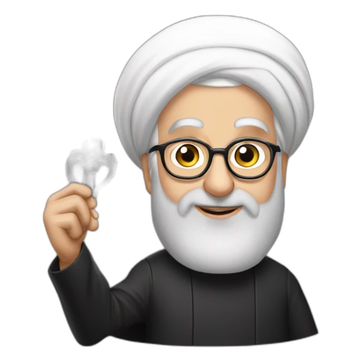 Hassan Rouhani with the key to JCPOA sticker
