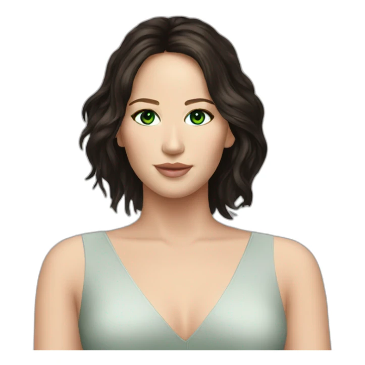 Jennifer Lawrence with Green eyes and dark hair sticker