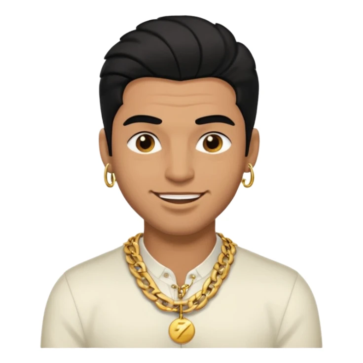 winking face with gold chain and stylish hair, charm and swagger sticker