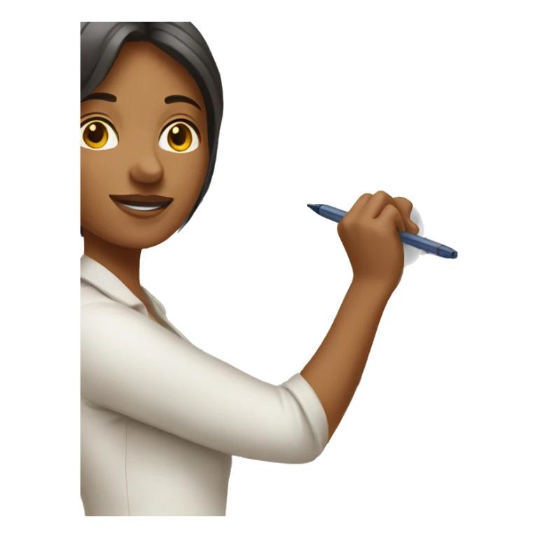 Woman writing on whiteboard sticker