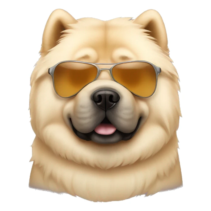 Cream chow chow with sunglasses sticker