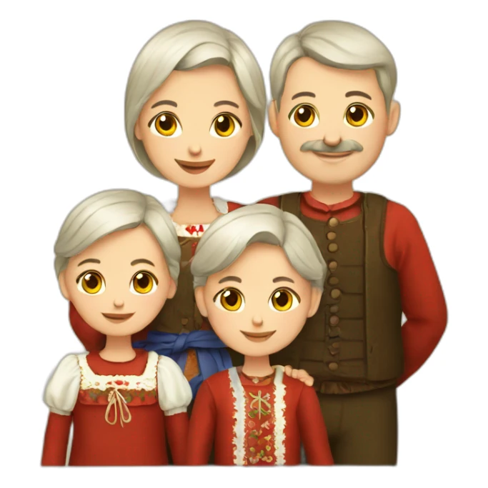 Polish folk family sticker