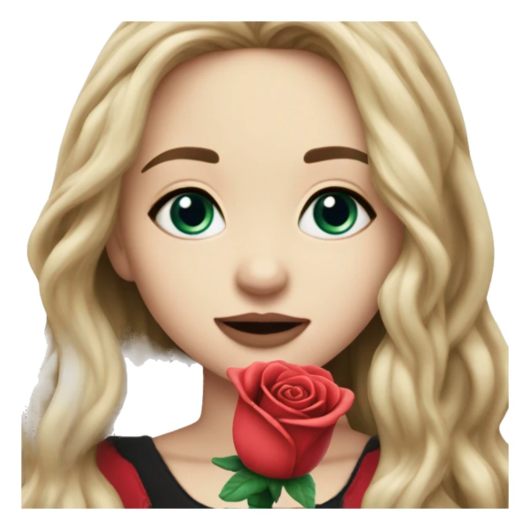 Sabrina carpenter holding a rose toy sticker