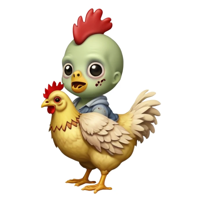 Baby zombie riding a chicken sticker