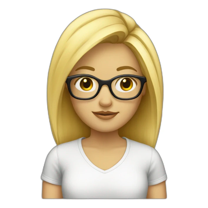 blonde-haired-girl-with-the-glases-What? sticker
