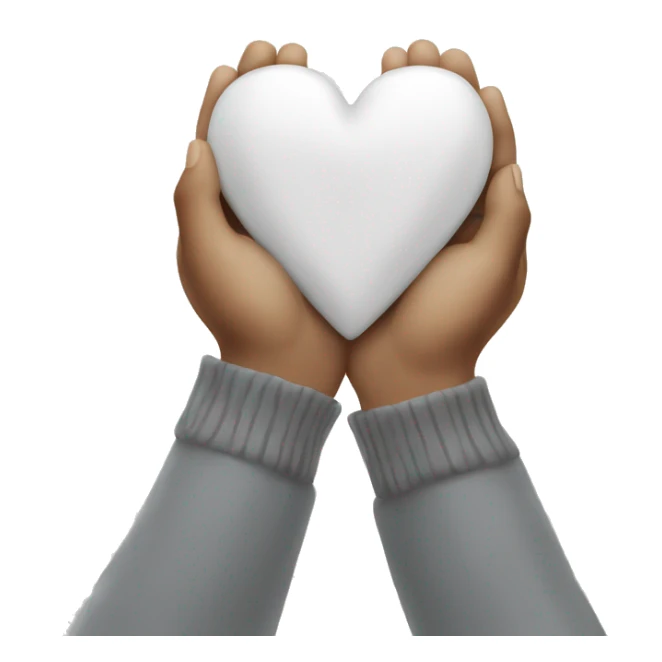 White heart in hand sticker