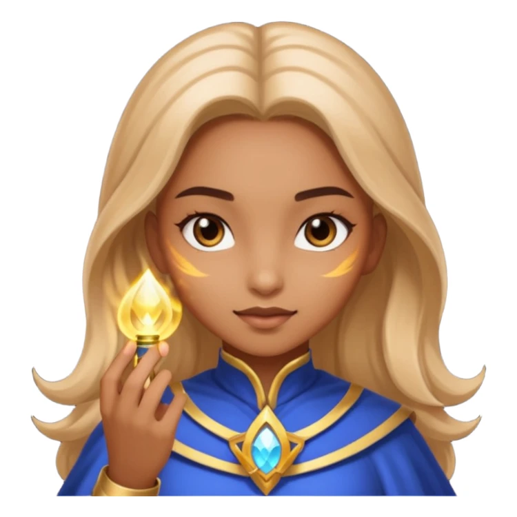 Girl with magic powers and light brown skin . Pretty sticker