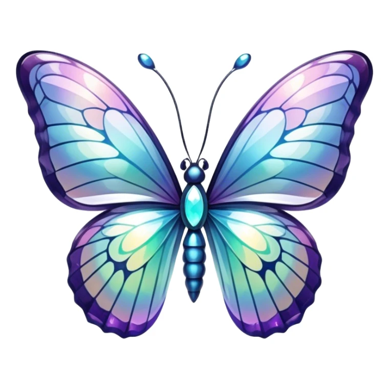 Shiny sparkly glass crystal butterfly sticker
