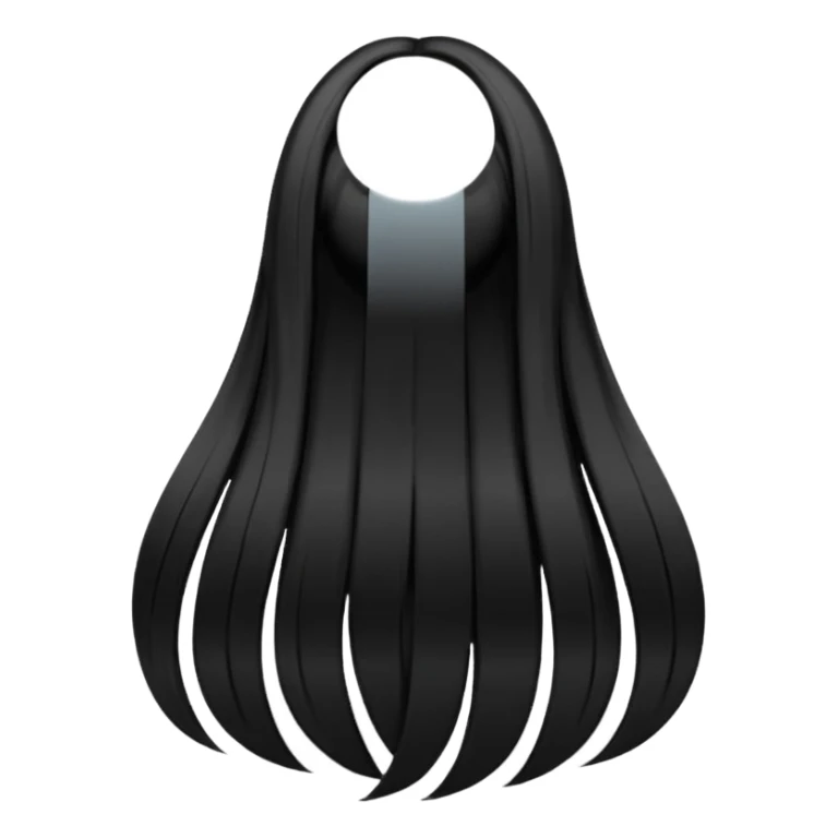back view of long black hair sticker