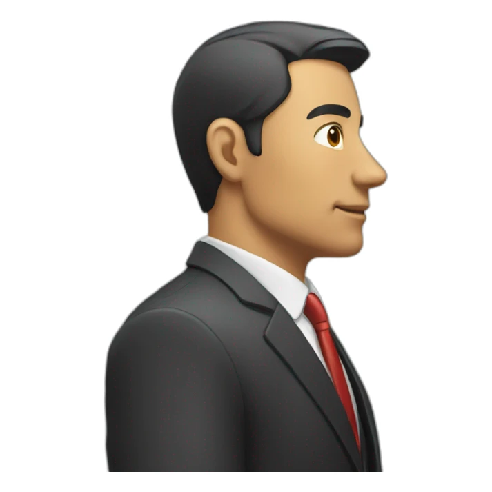 man in suit looking to the right (side view) sticker