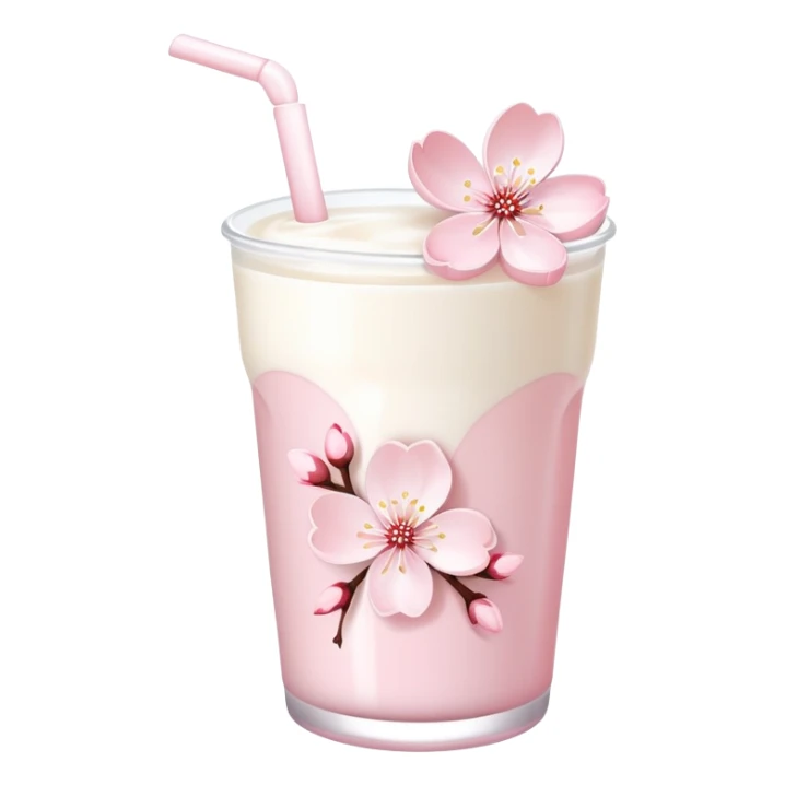 Cute Pastel pink and white Cherry Blossom Sakura Milk sticker