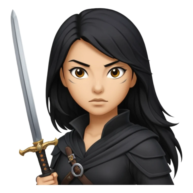 asasin woman with sword sticker