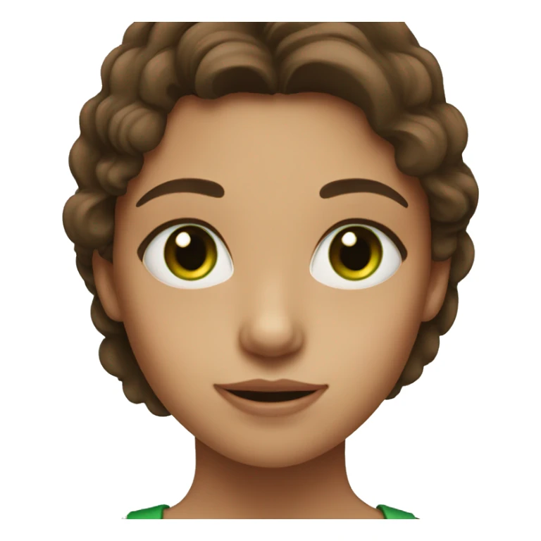 Girl with brown hair and green eyes sticker
