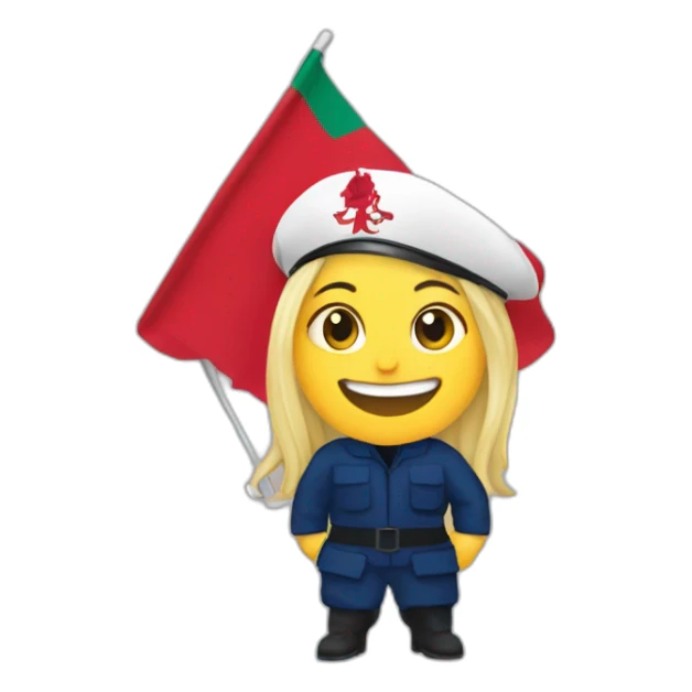 marine le pen who brandishes a flag of Morocco sticker