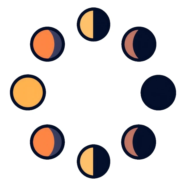lunar month cycle showing moon phases sticker