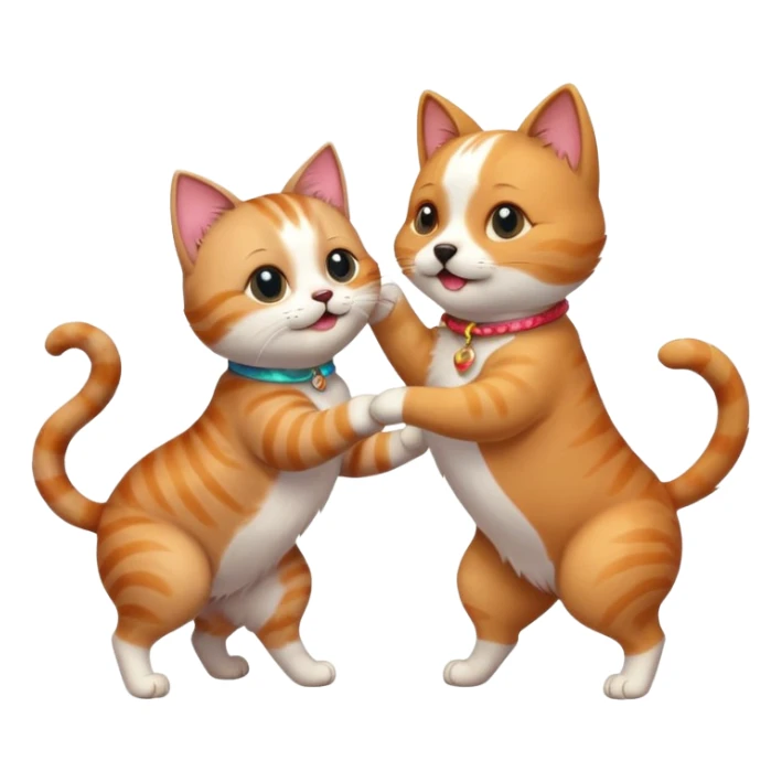 a cat and a dog doing a waltz, playful and expressive sticker