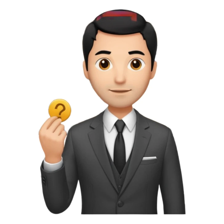 hombre de pelo negro con algo de canas y un poco de baraba comprando  una casa sticker