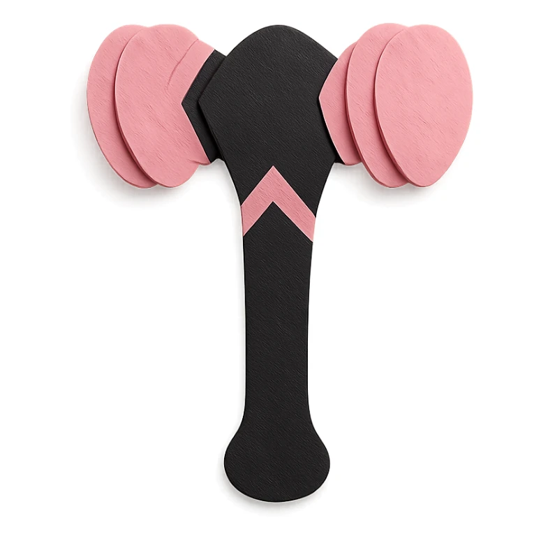 BLACKPINK-inspired gothic lightstick, no hearts, layered and graphic, black and pink, paper craft style sticker