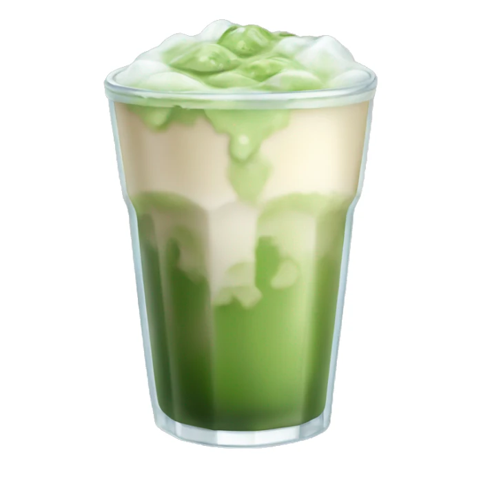 glass of iced matcha latte sticker