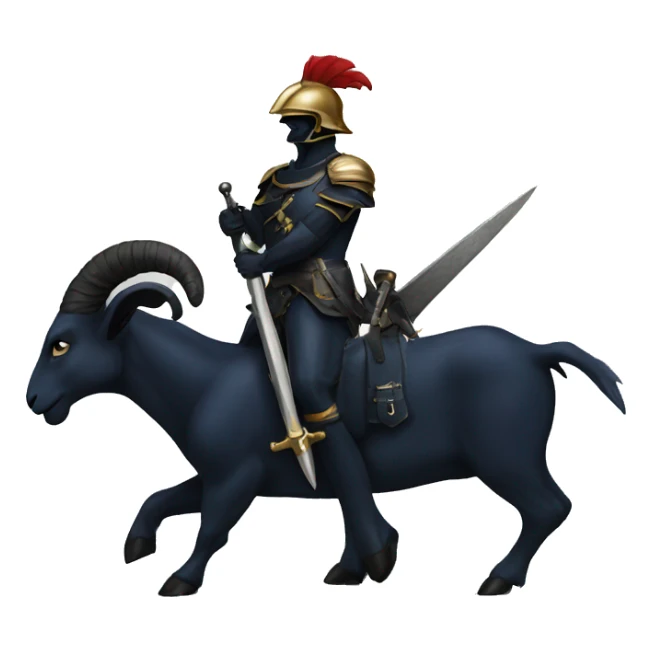 Navy goat standing on top of a black knight sticker