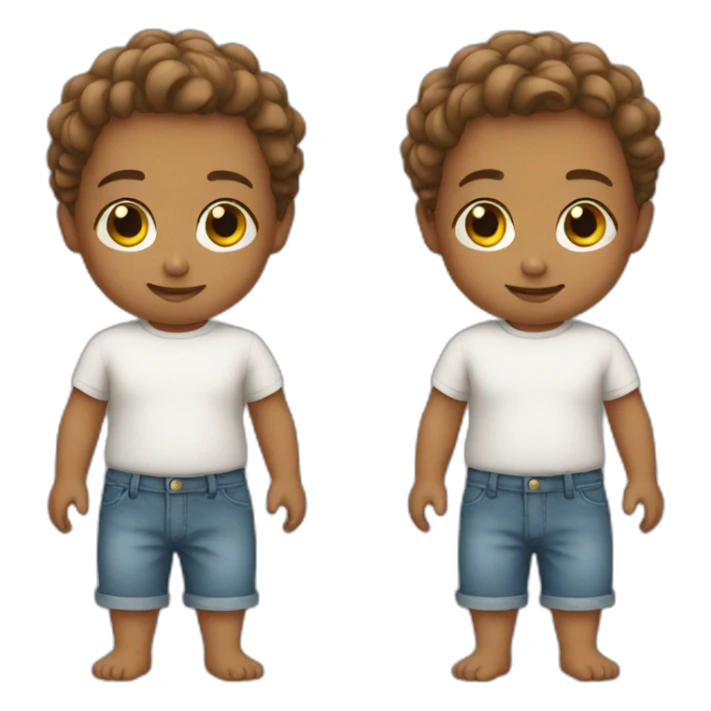 Toddler wearing only a shirt sticker