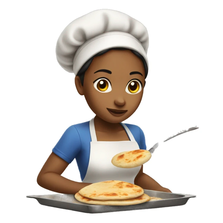 Girl cooking pupusas sticker