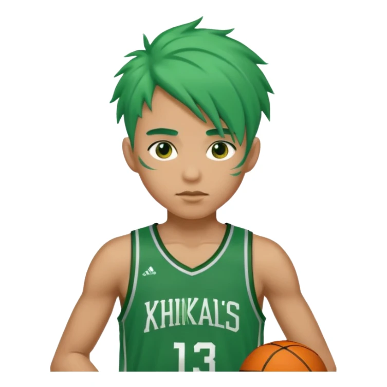basketball player with green hair sticker