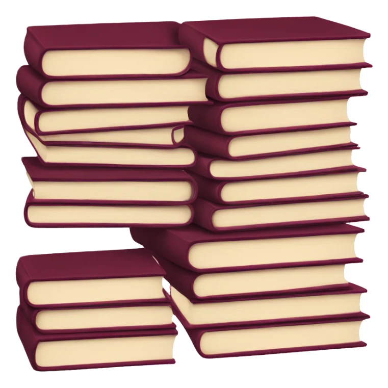 Burgundy books stacked on top of each other  sticker