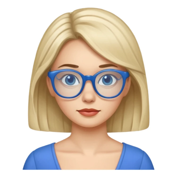 blue glasses and blue dressed woman sticker
