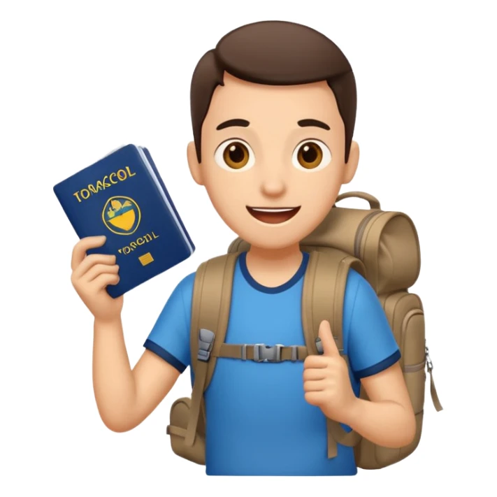 Traveler character with A slight expression of excitement and urgency sticker